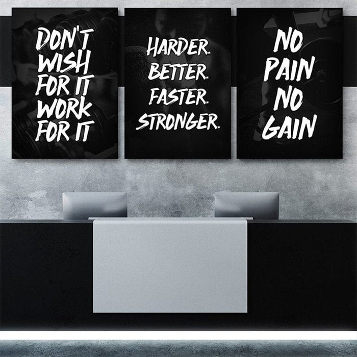 Poster Motivation Gym Training – Premium Baumwolle