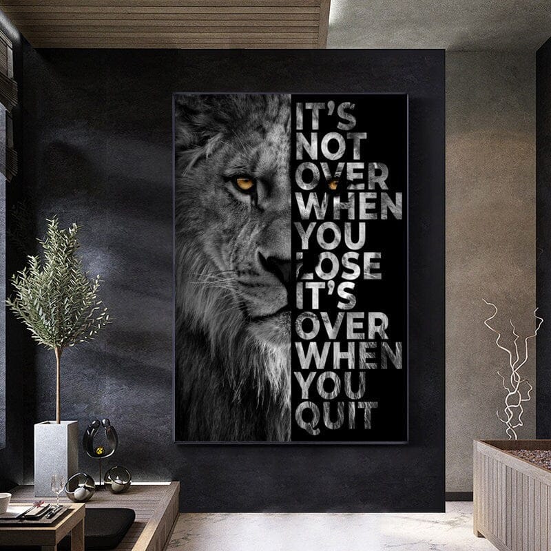Poster Motivation Löwe Schwarz Grau I Wandbilder Wohnzimmer & Schlafzimmer I Deko Print Bilder I ohne Rahmen - justgoodmood