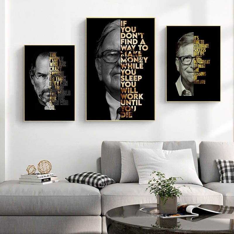 Poster Motivation Zitate Bill Gates Warren Buffet Steve Jobs I Wand Deko Print I ohne Rahmen - justgoodmood