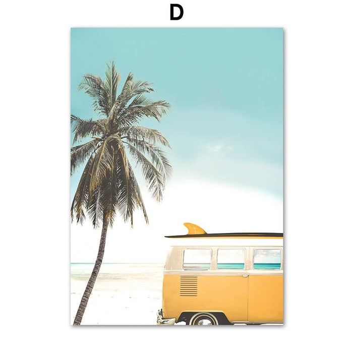 JUSTGOODMOOD Palmen Poster – Hochwertiger Canvas Print