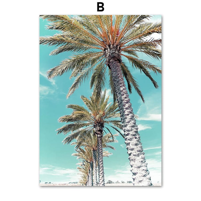 JUSTGOODMOOD Palmen Poster – Hochwertiger Canvas Print