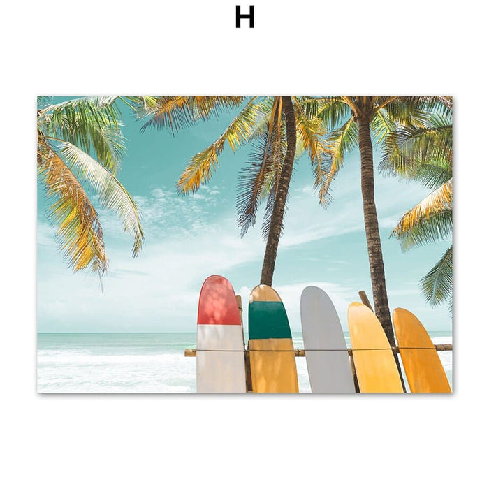 JUSTGOODMOOD Palmen Poster – Hochwertiger Canvas Print