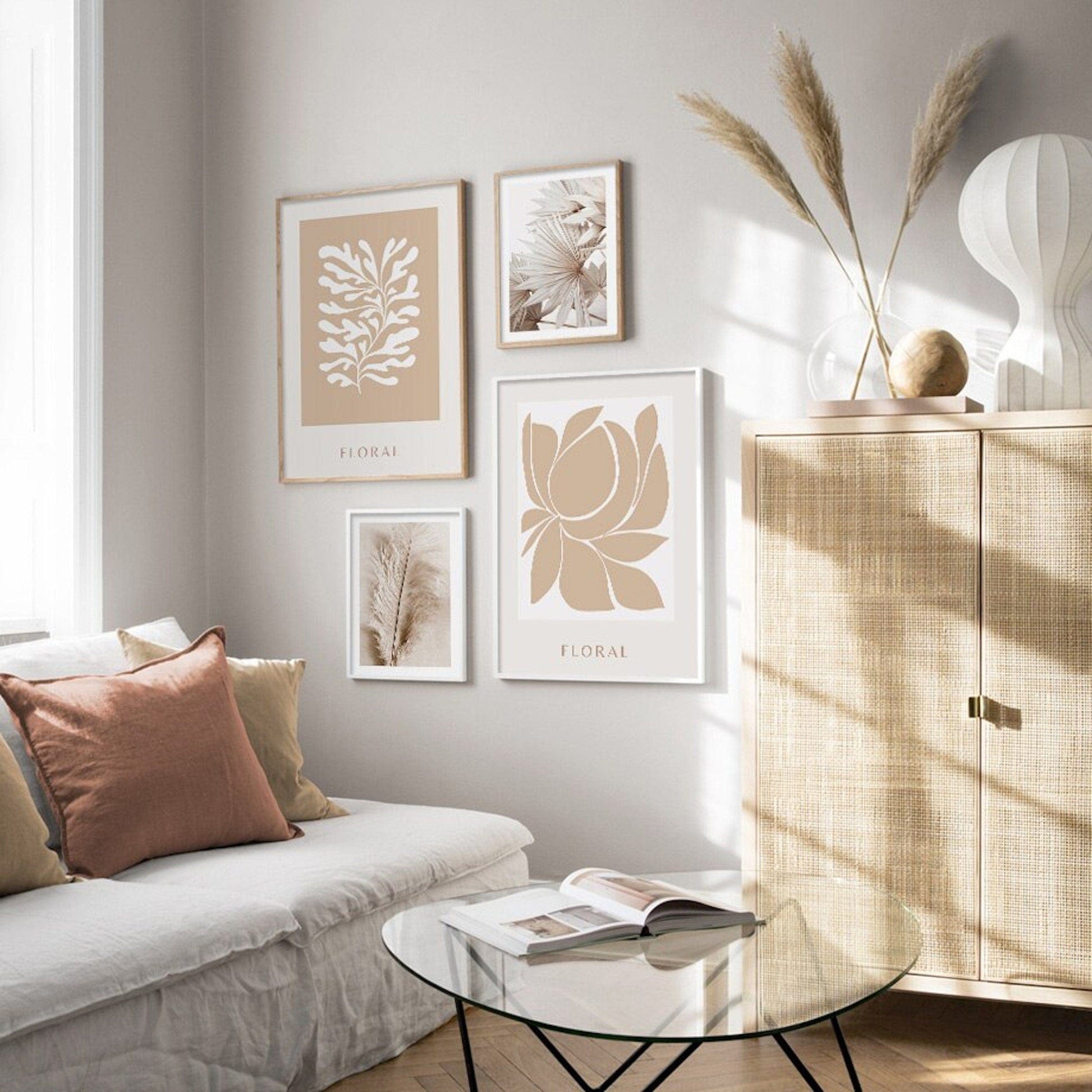 Poster Pampas Gras und Trockenblumen als Deko Print ohne Rahmen - justgoodmood