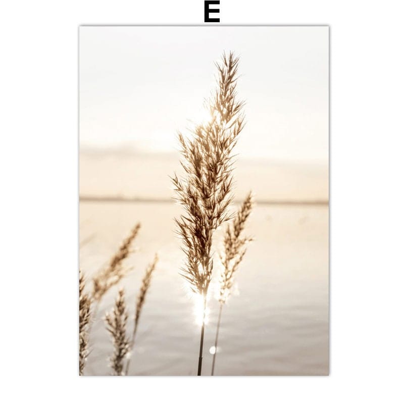 Poster Pampasgras Beige Blätter I Wandbilder Wohnzimmer & Schlafzimmer I Deko Print Bilder I ohne Rahmen - justgoodmood