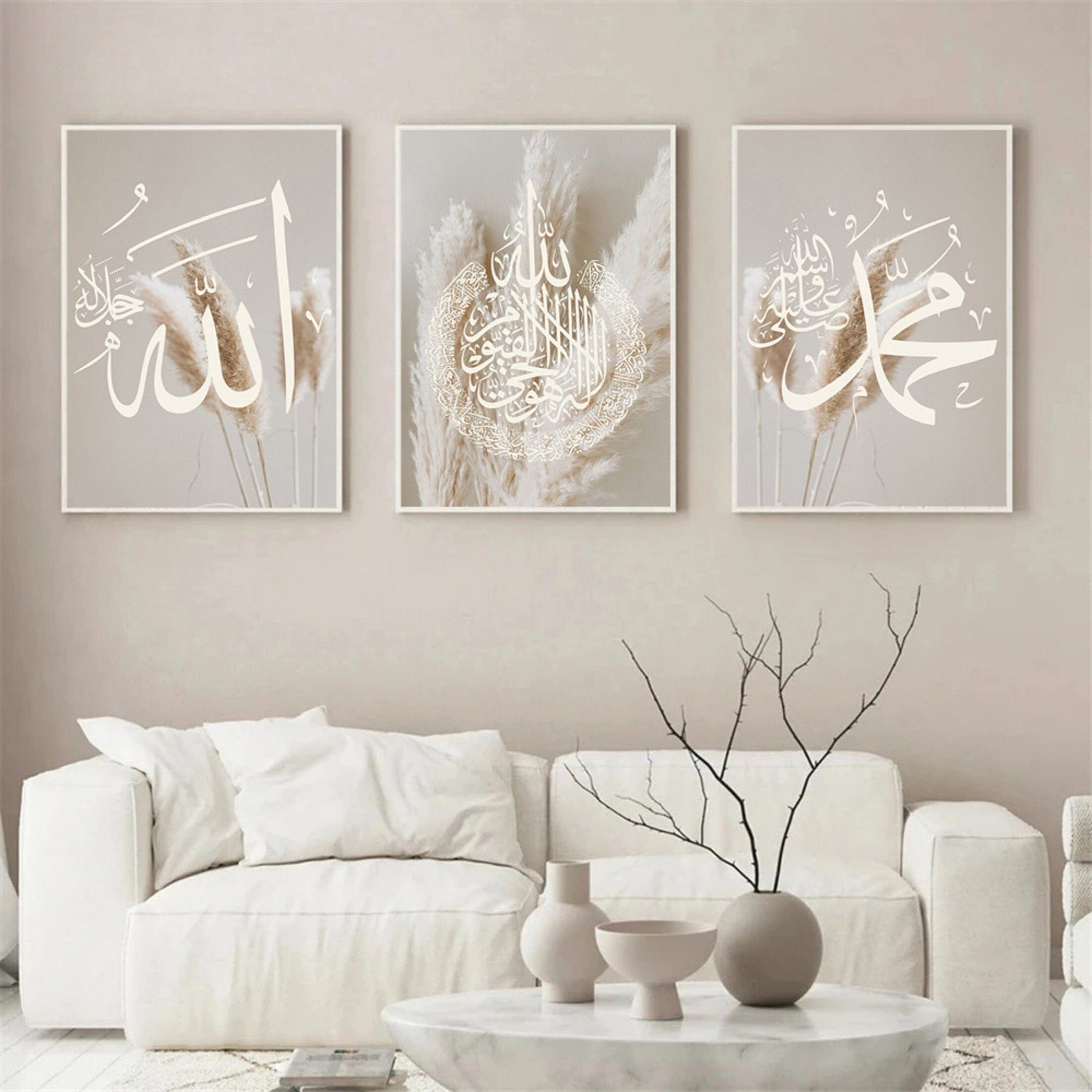 Poster Pampass Gras Islamische Kalligraphie I Wandbilder Wohnzimmer & Schlafzimmer I Deko Print Bilder I ohne Rahmen - justgoodmood