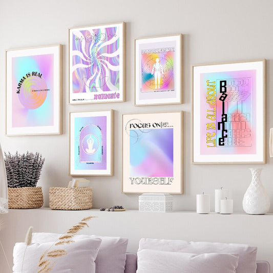 Poster Positive Gedanken, Namaste und Karma ist echt als Deko Print ohne Rahmen - justgoodmood