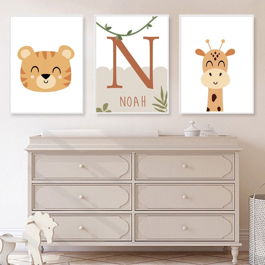 Poster Safari Hakuna Matata Löwe Personalisierter Name als Deko Print ohne Rahmen - justgoodmood