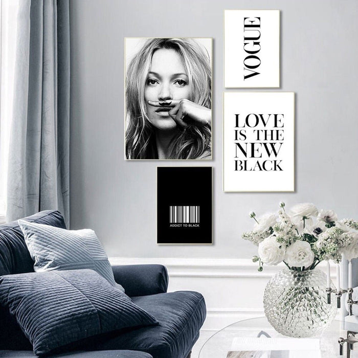 JUSTGOODMOOD Kate Moss Poster – Premium Wanddeko