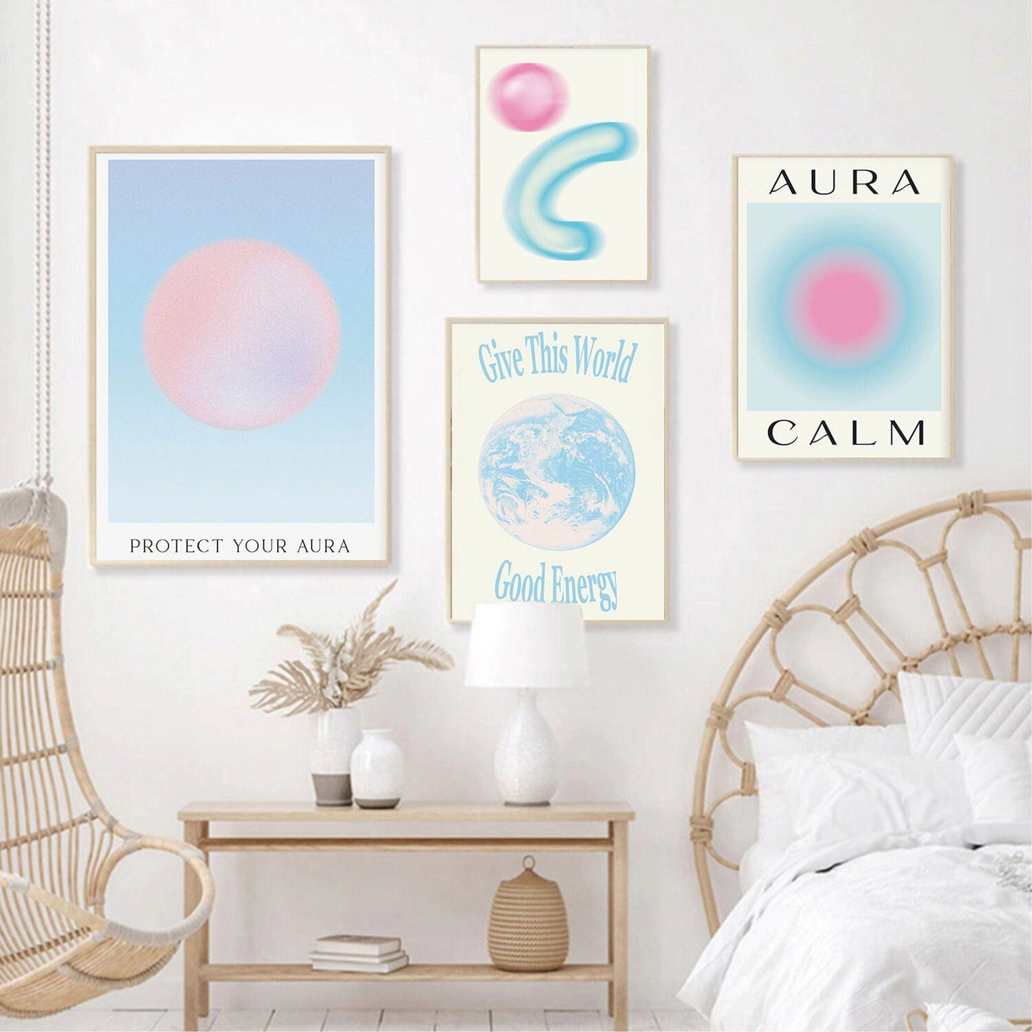 Poster Spiritualität Blaue Aura als Deko Print ohne Rahmen - justgoodmood