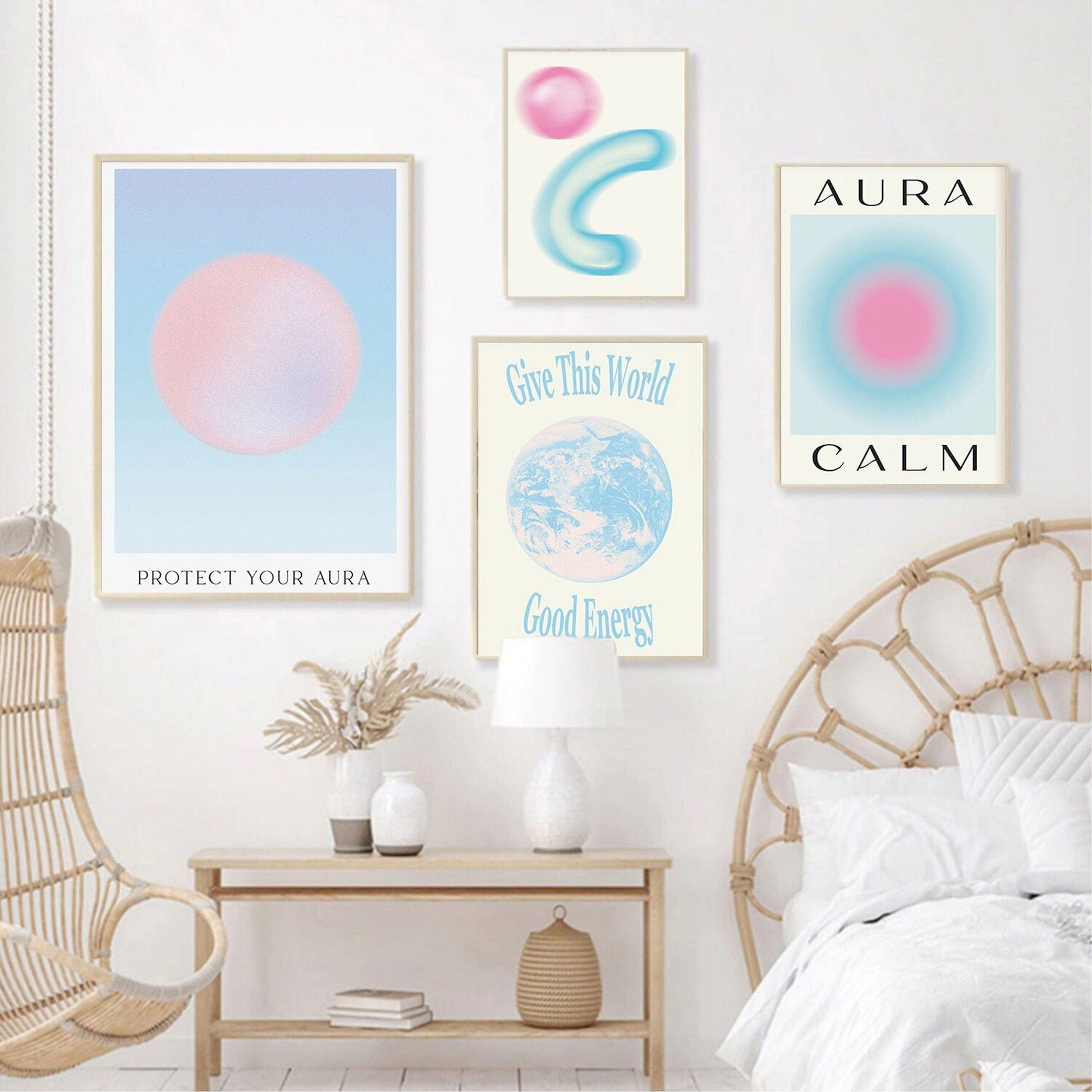Poster Spiritualität Blaue Aura als Deko Print ohne Rahmen - justgoodmood