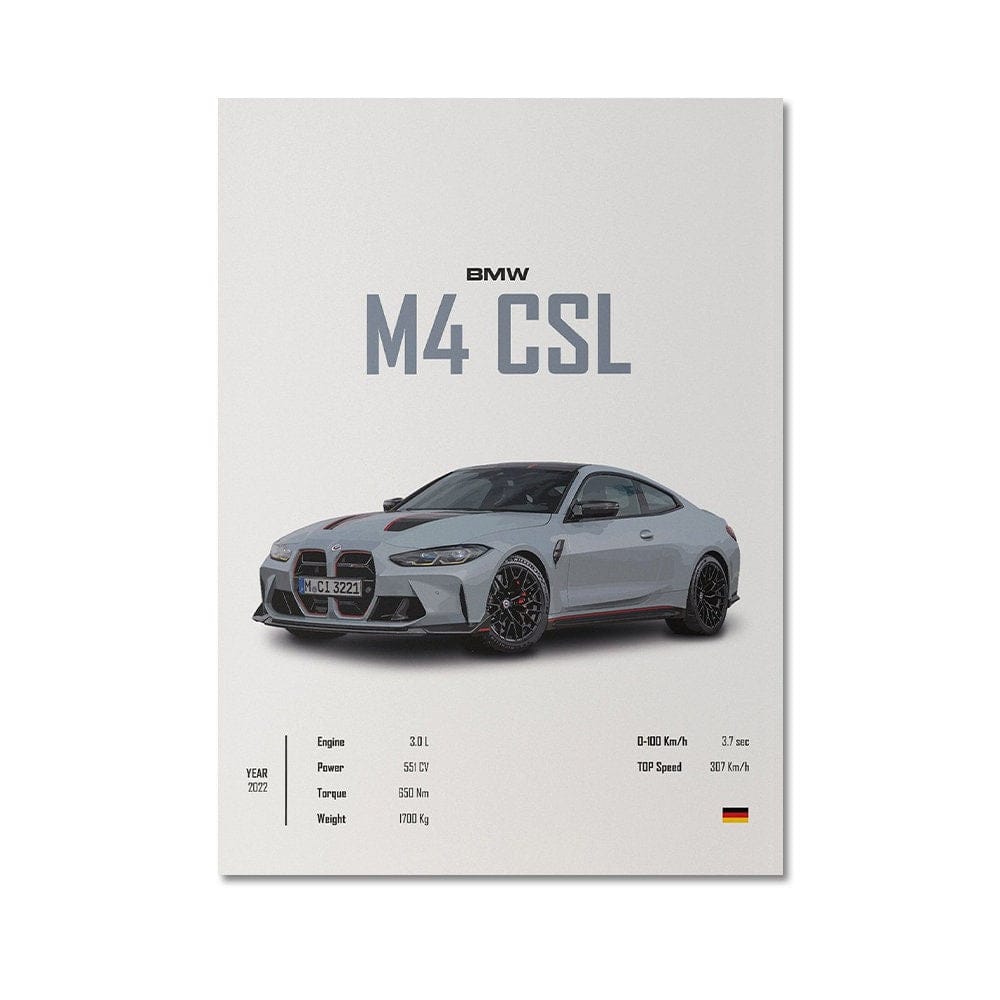 Poster Sportwagen BMW LOTUS SUBARU Klassiker Legenden I Geschenk für ihn I Wohnzimmmer & Büro I Wand Deko I Print ohne Rahmen - justgoodmood