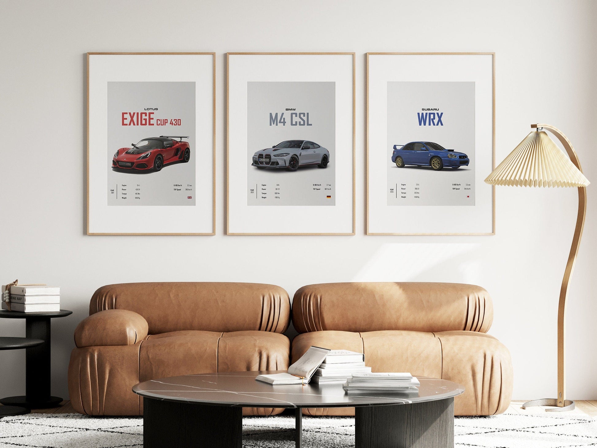 Poster Sportwagen BMW LOTUS SUBARU Klassiker Legenden I Geschenk für ihn I Wohnzimmmer & Büro I Wand Deko I Print ohne Rahmen - justgoodmood