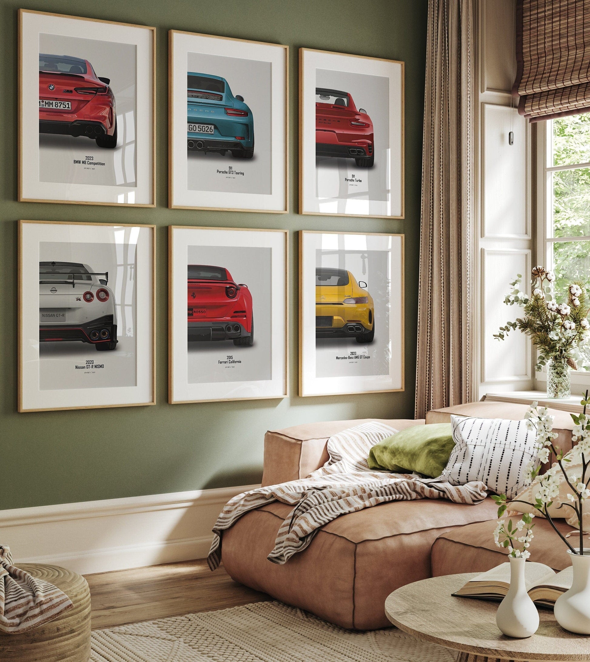 Poster Sportwagen BMW PORSCHE FERRARI Nissan Super Sport Auto I Geschenk für ihn I Wohnzimmmer & Büro I Wand Deko I Print ohne Rahmen - justgoodmood