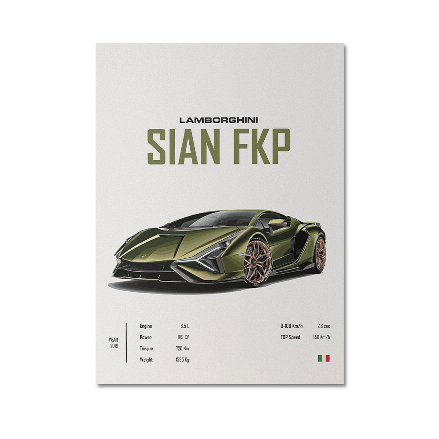 Poster Sportwagen FERRARI LAMBORGHINI MCLAREN Klassiker Legenden I Geschenk für ihn I Wohnzimmmer & Büro I Wand Deko I Print ohne Rahmen - justgoodmood