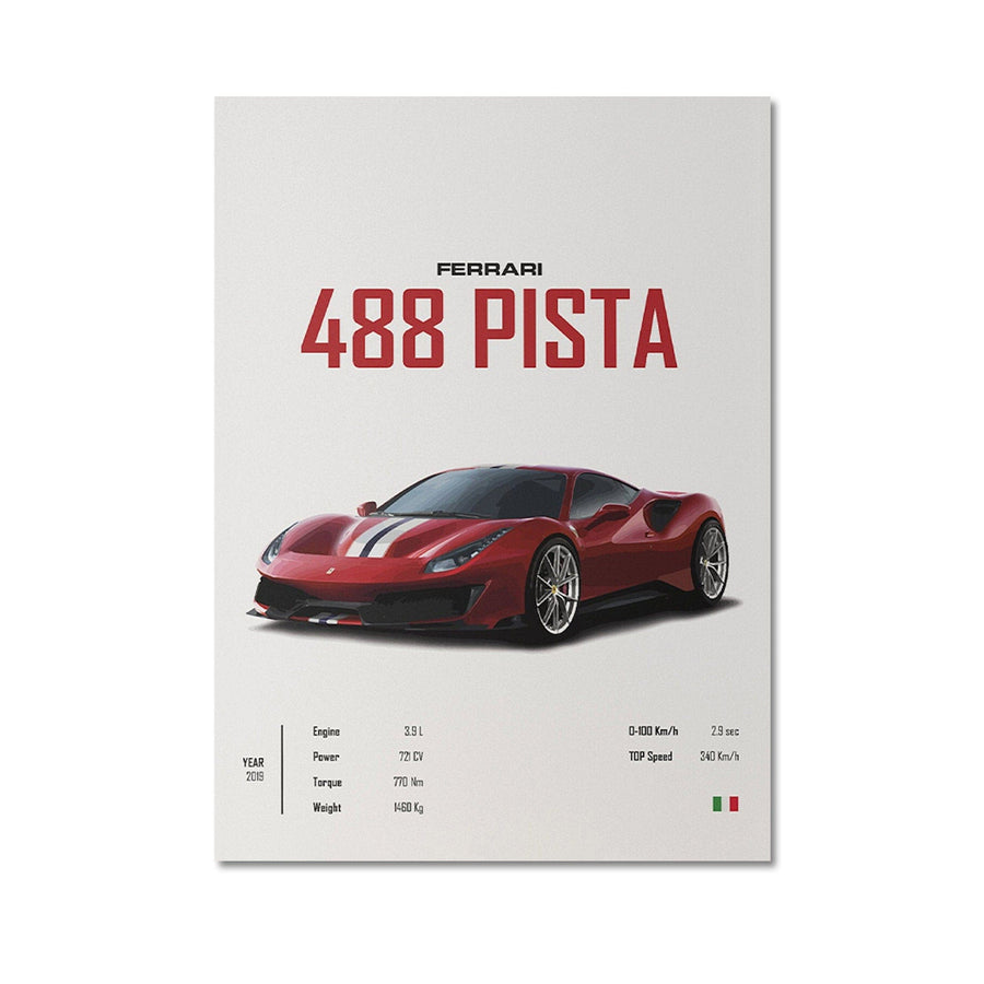 Poster Sportwagen FERRARI LAMBORGHINI MCLAREN Klassiker Legenden I Geschenk für ihn I Wohnzimmmer & Büro I Wand Deko I Print ohne Rahmen - justgoodmood