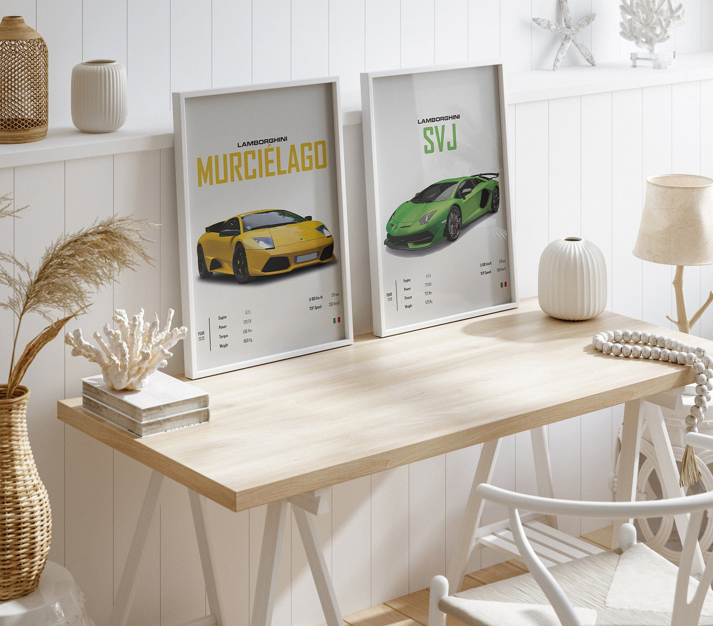 Poster Sportwagen LAMBORGHINI Murcielago Svj MCLAREN Senna Sportauto I Geschenk für ihn I Wohnzimmmer & Büro I Wand Deko I Print ohne Rahmen - justgoodmood