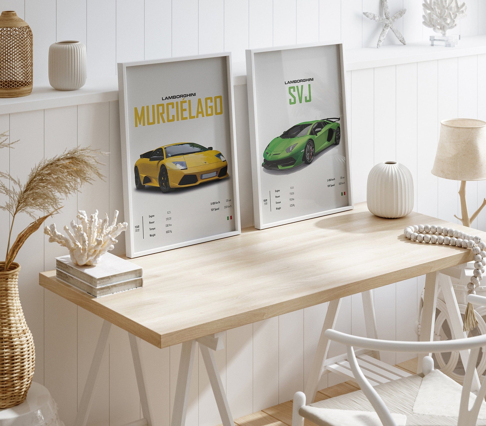 Poster Sportwagen LAMBORGHINI Murcielago Svj MCLAREN Senna Sportauto I Geschenk für ihn I Wohnzimmmer & Büro I Wand Deko I Print ohne Rahmen - justgoodmood