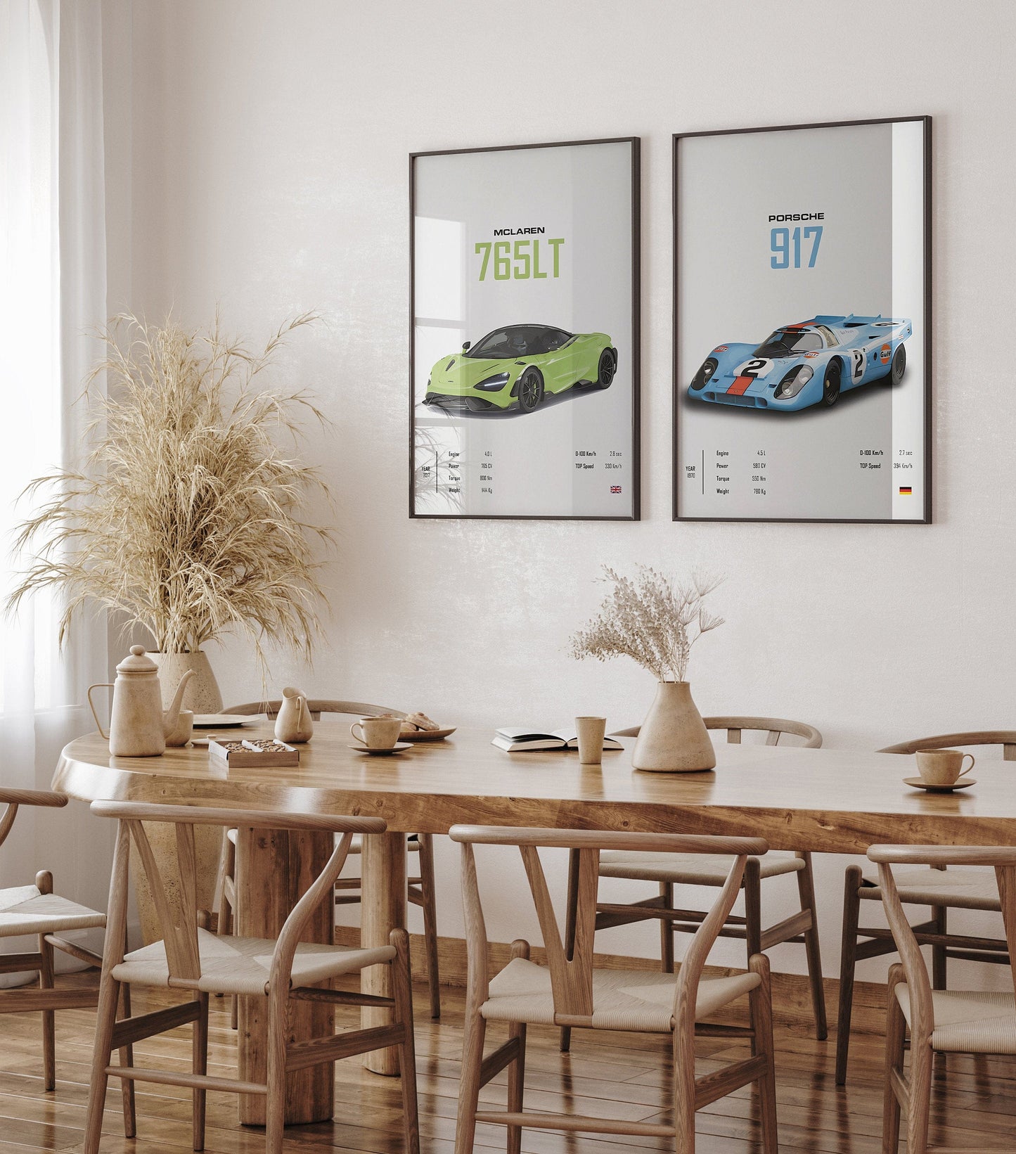 Poster Sportwagen Mclaren Lamborghini Porsche Klassiker Legenden I Geschenk für ihn I Wohnzimmmer & Büro I Wand Deko I Print ohne Rahmen - justgoodmood