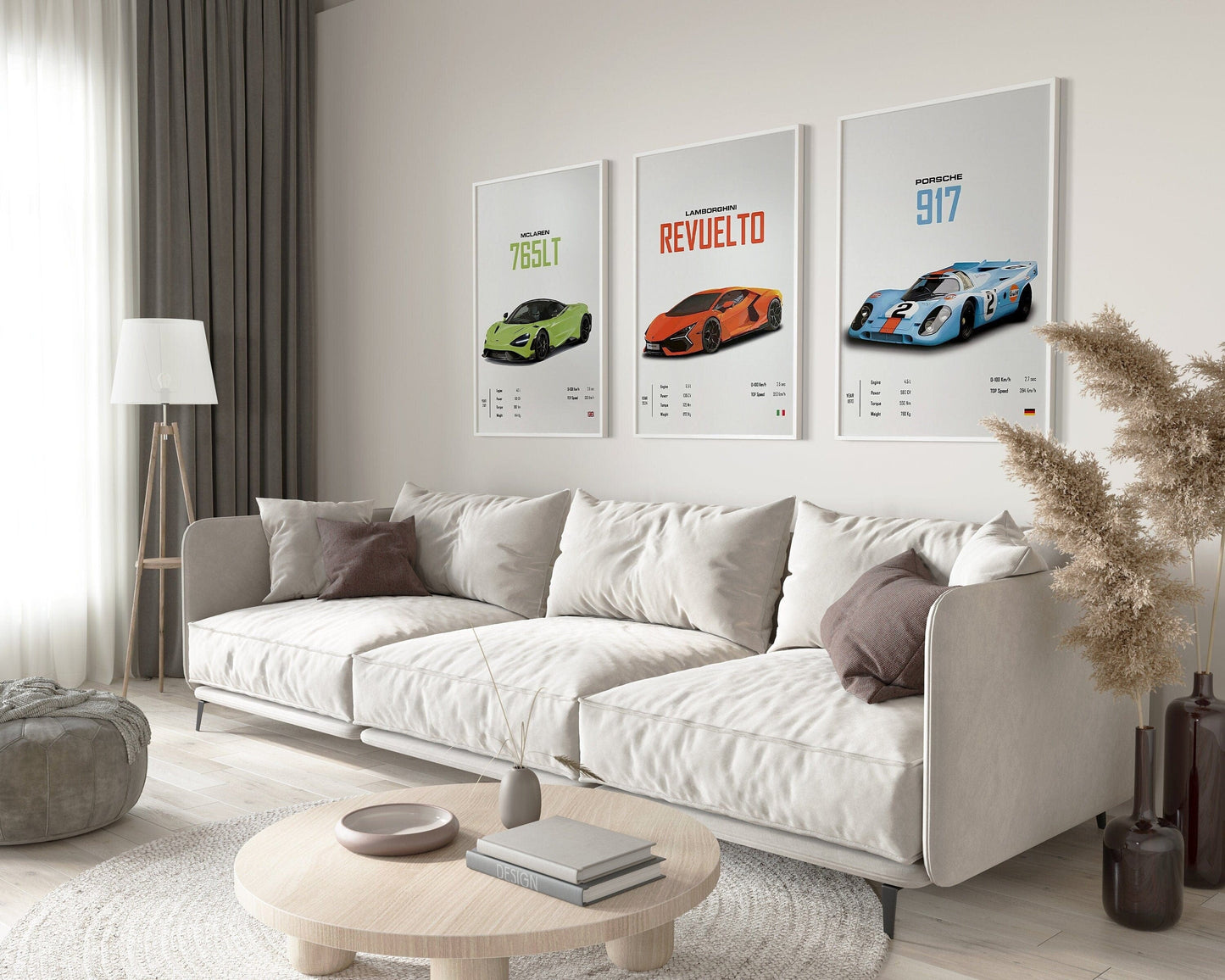 Poster Sportwagen Mclaren Lamborghini Porsche Klassiker Legenden I Geschenk für ihn I Wohnzimmmer & Büro I Wand Deko I Print ohne Rahmen - justgoodmood