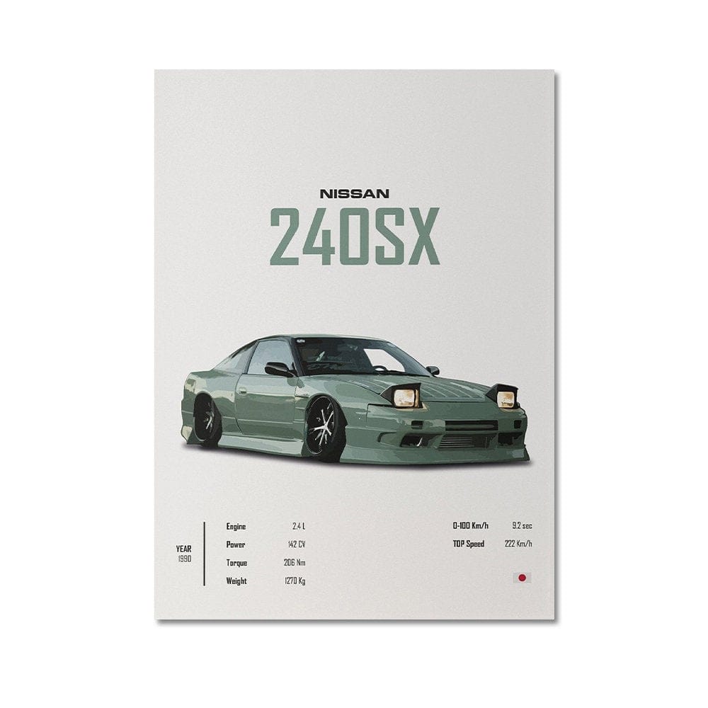 Poster Sportwagen NISSAN GT - R SX Klassiker Legenden I Geschenk für ihn I Wohnzimmmer & Büro I Wand Deko I Print ohne Rahmen - justgoodmood