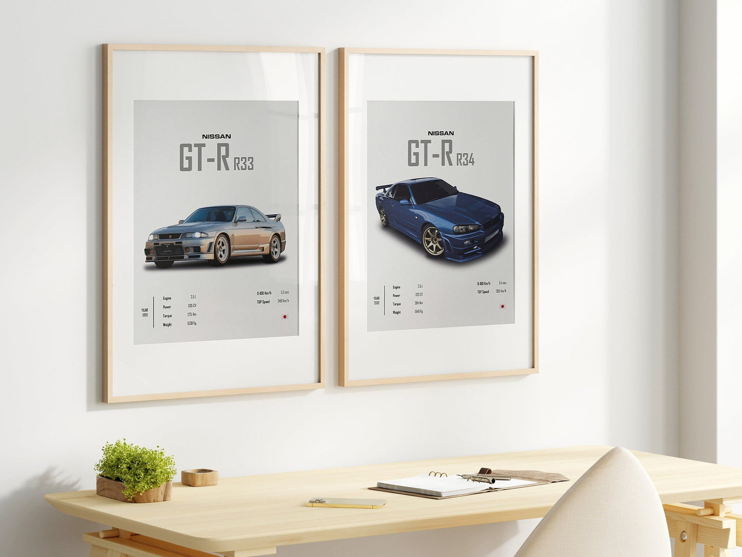 Poster Sportwagen NISSAN GT - R SX Klassiker Legenden I Geschenk für ihn I Wohnzimmmer & Büro I Wand Deko I Print ohne Rahmen - justgoodmood