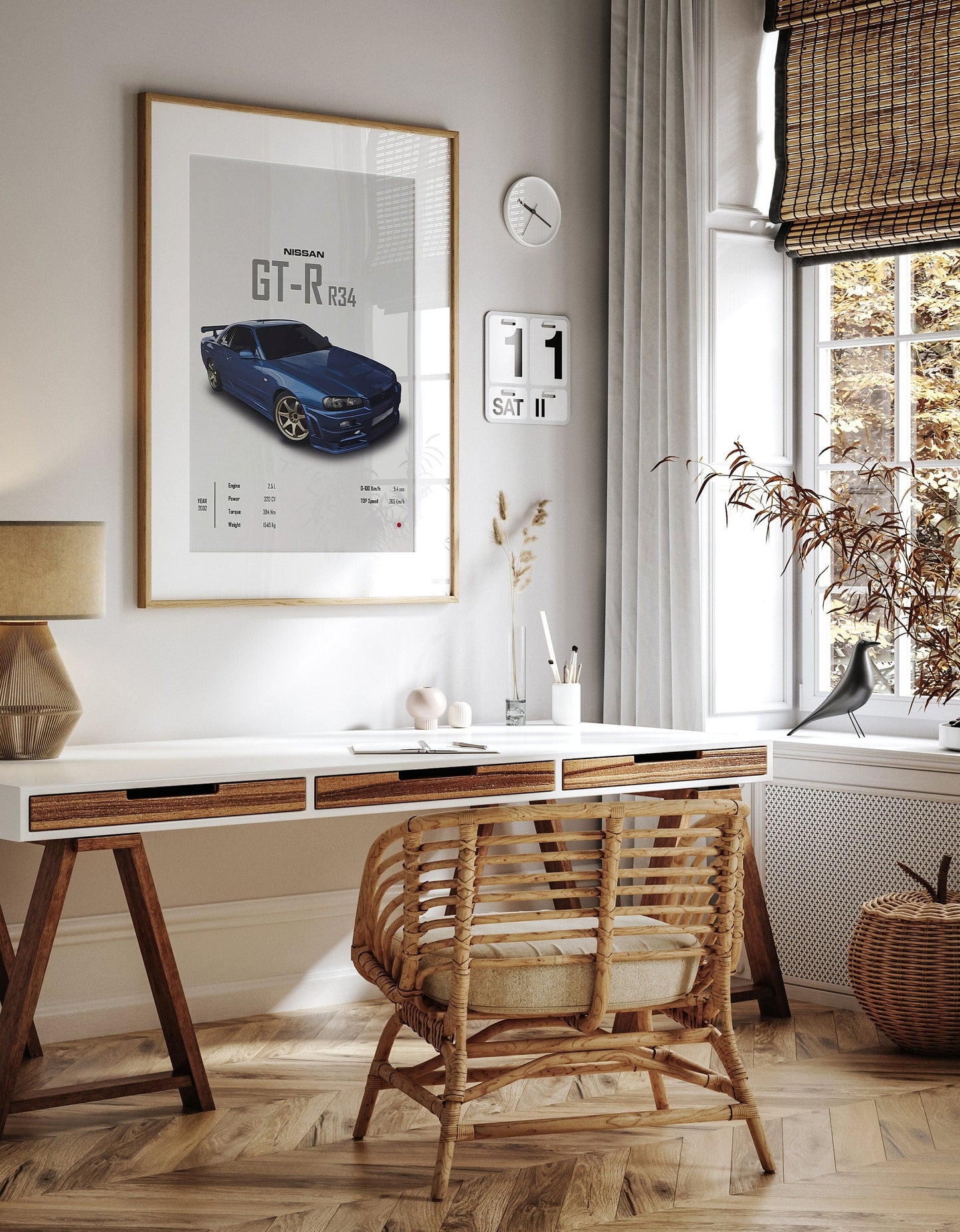 Poster Sportwagen NISSAN GT - R SX Klassiker Legenden I Geschenk für ihn I Wohnzimmmer & Büro I Wand Deko I Print ohne Rahmen - justgoodmood