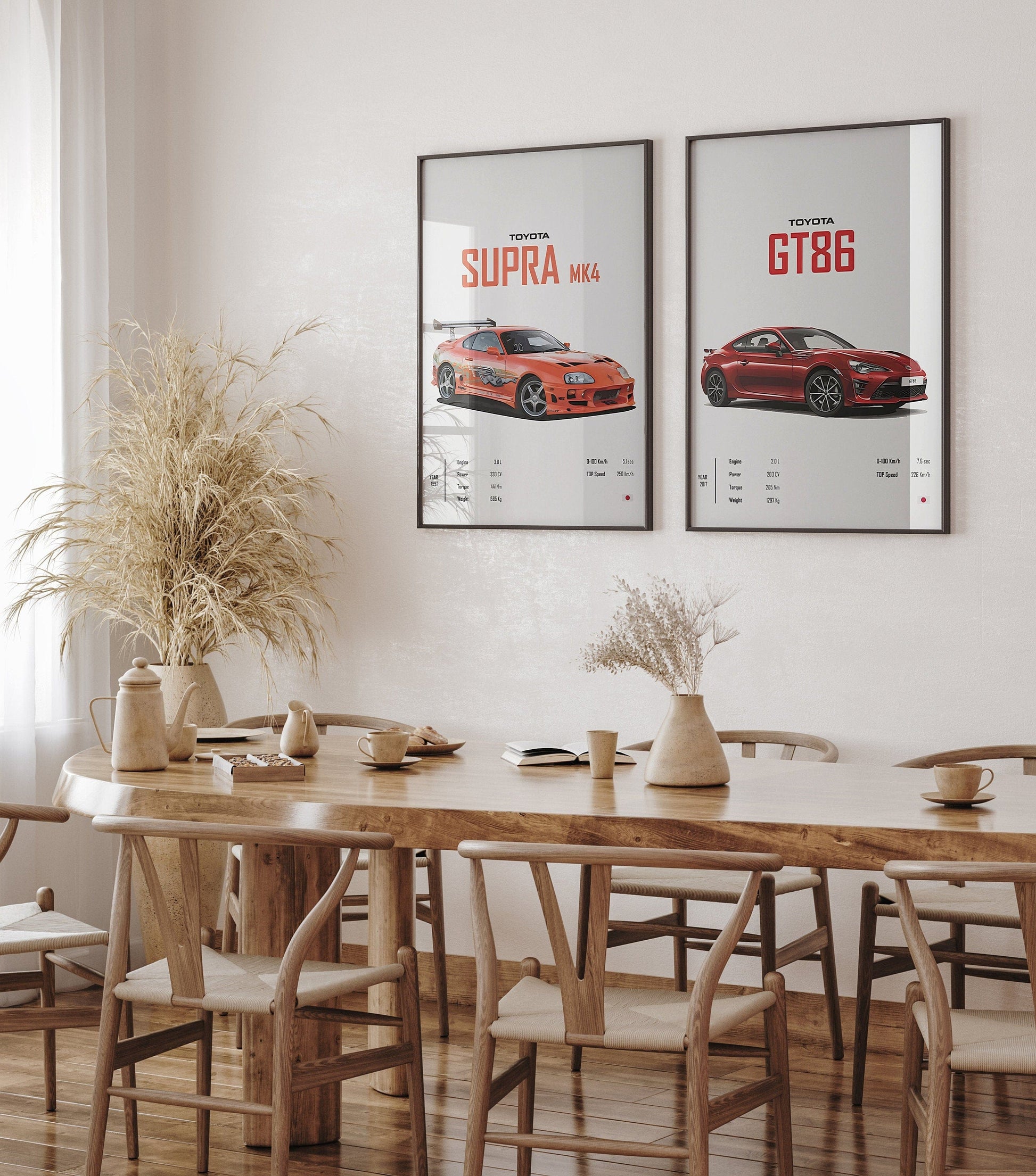 Poster Sportwagen TOYOTA SUPRA GT86 Klassiker Legenden I Geschenk für ihn I Wohnzimmmer & Büro I Wand Deko I Print ohne Rahmen - justgoodmood