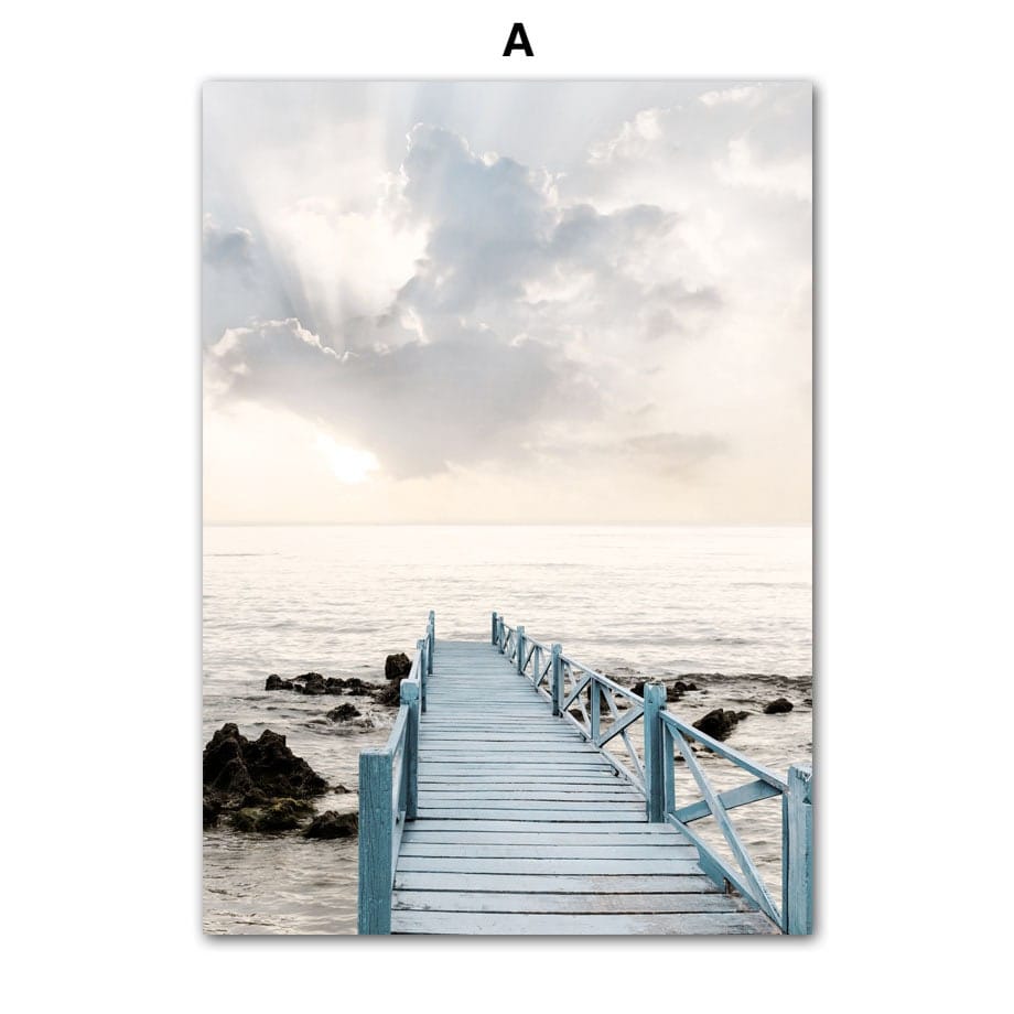 Poster Strand Hütte I Muscheln I Korallen I Ozean I Meer als Deko Print ohne Rahmen - justgoodmood