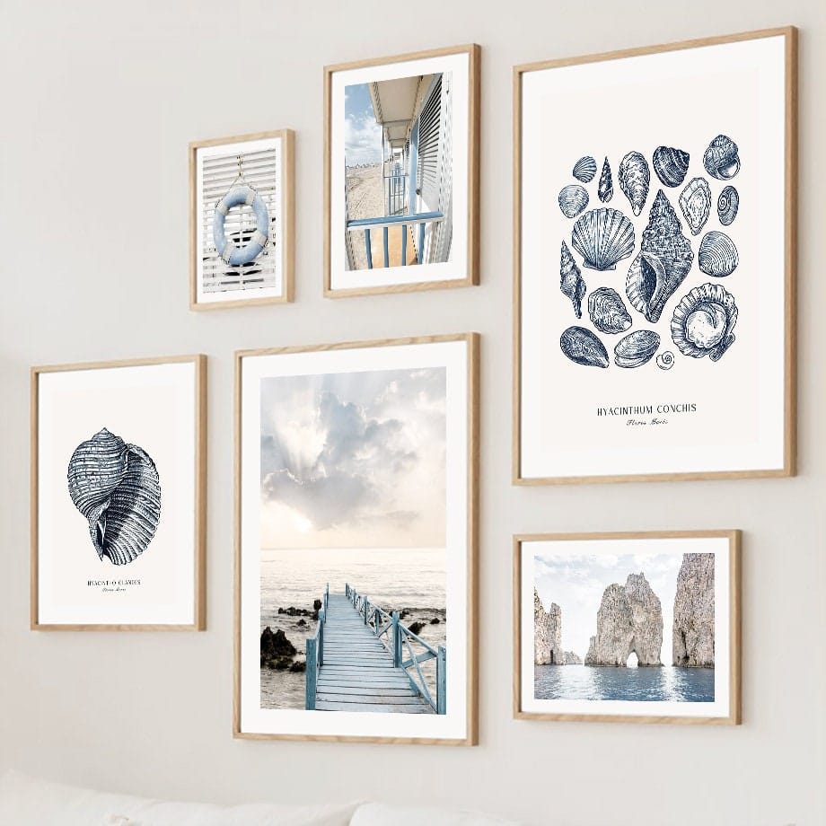 Poster Strand Hütte I Muscheln I Korallen I Ozean I Meer als Deko Print ohne Rahmen - justgoodmood