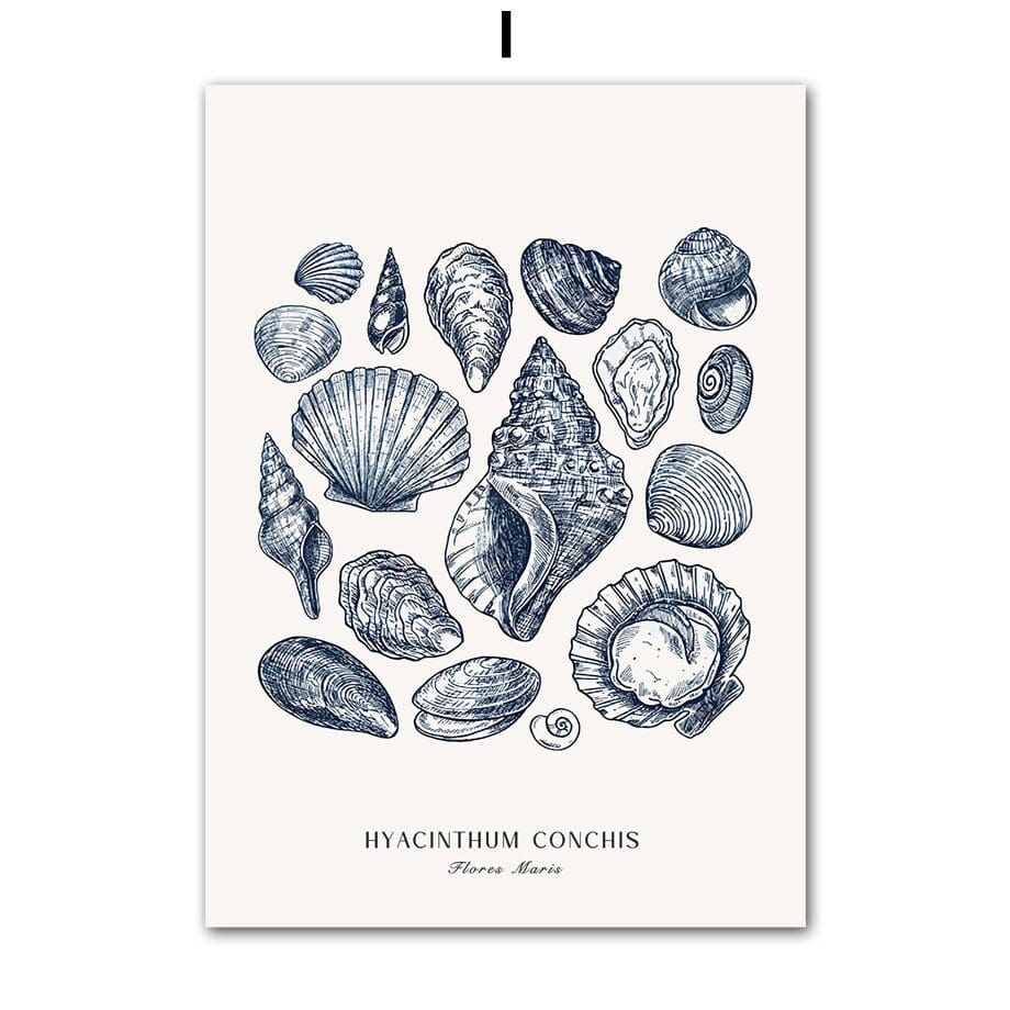 Poster Strand Hütte I Muscheln I Korallen I Ozean I Meer als Deko Print ohne Rahmen - justgoodmood