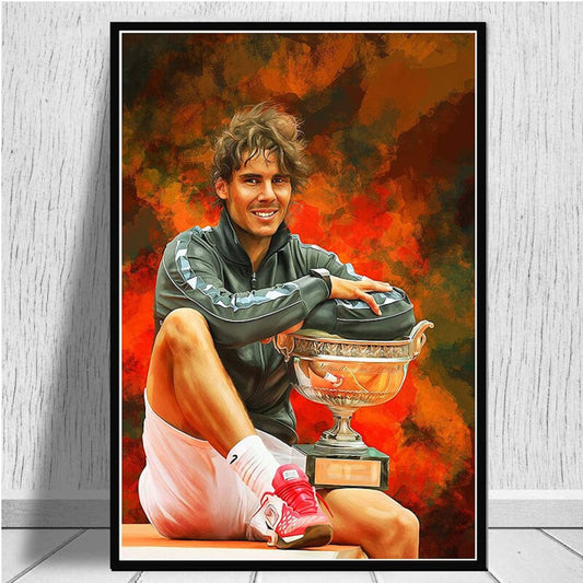 Poster Tennis Spieler Rafael Nadal als Deko Print ohne Rahmen - justgoodmood