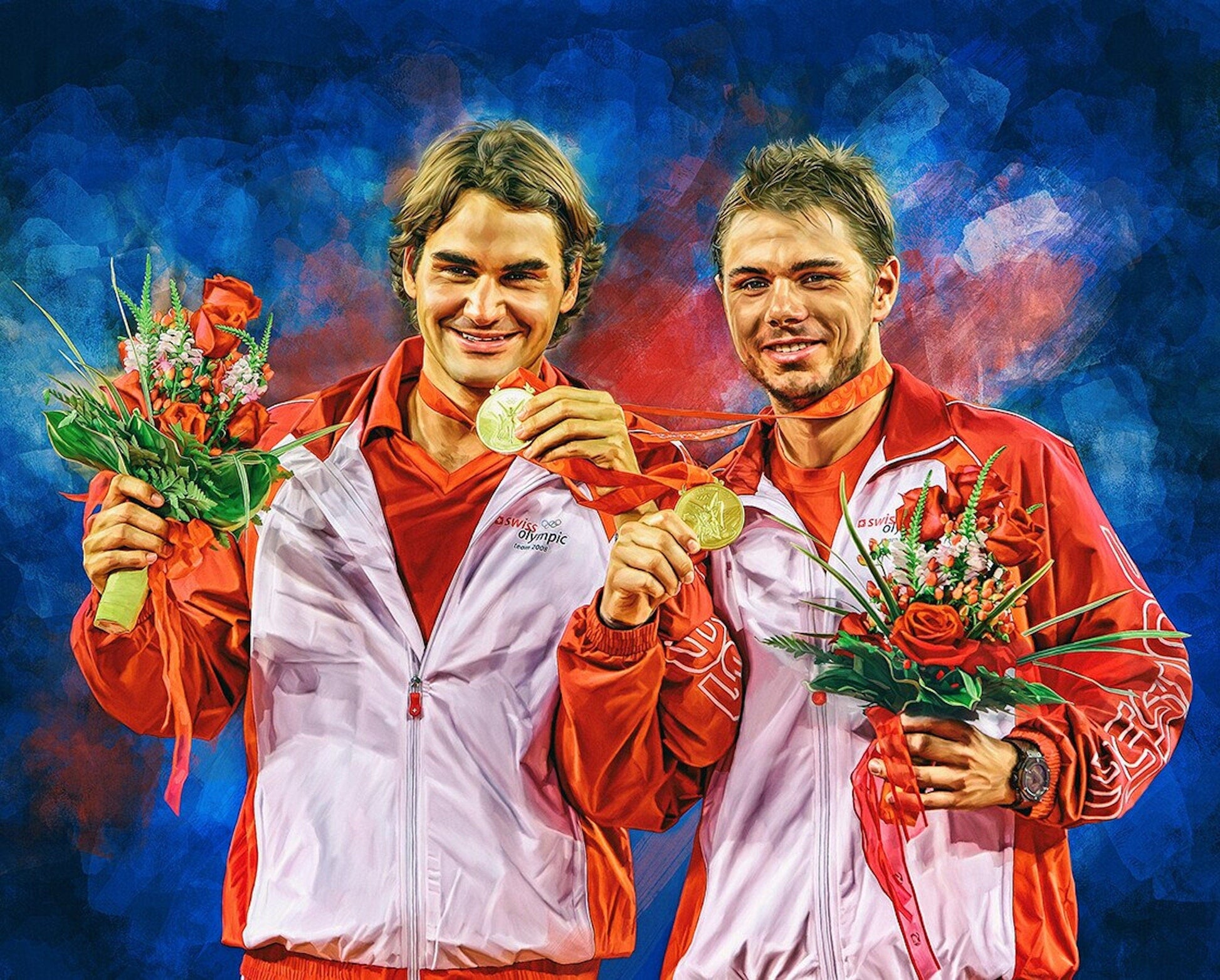 Poster Tennis Spieler Roger Federer als Deko Print ohne Rahmen - justgoodmood