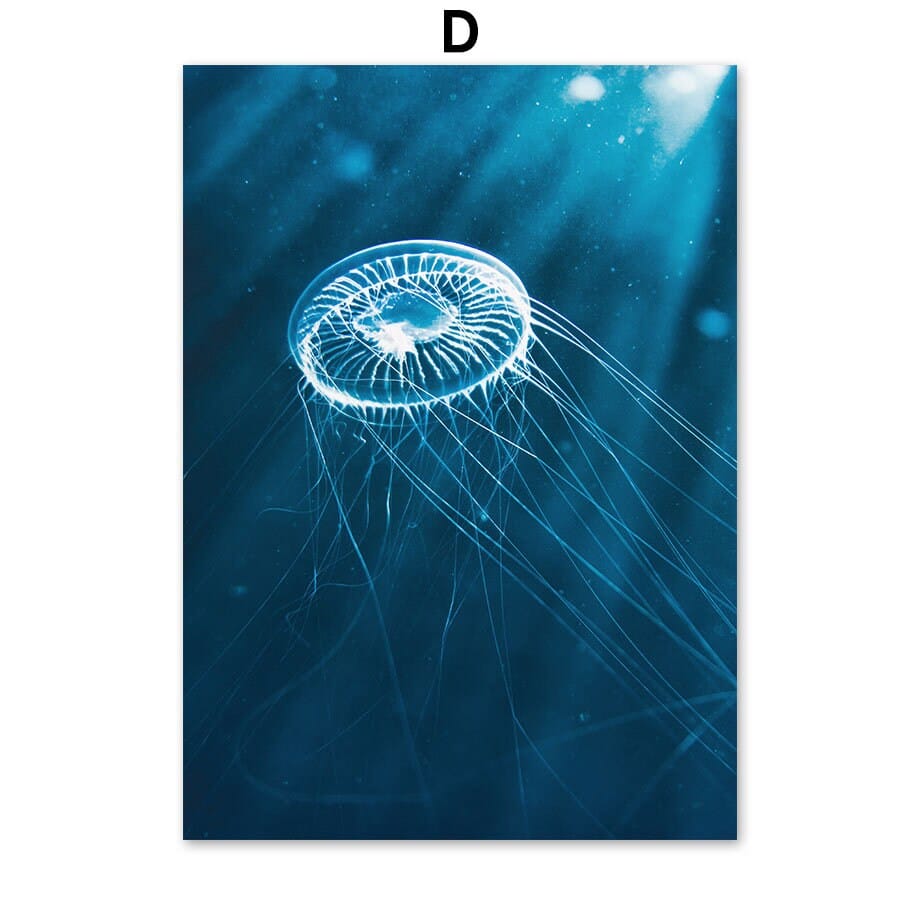 Poster Unterwasser Welt Taucher Schildkröte I Wandbilder Wohnzimmer & Schlafzimmer I Deko Print Bilder I ohne Rahmen - justgoodmood