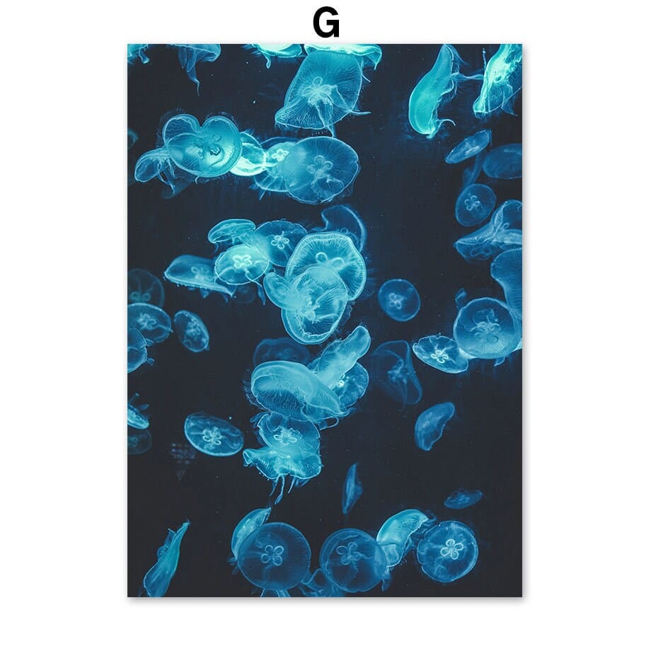 Poster Unterwasser Welt Taucher Schildkröte I Wandbilder Wohnzimmer & Schlafzimmer I Deko Print Bilder I ohne Rahmen - justgoodmood