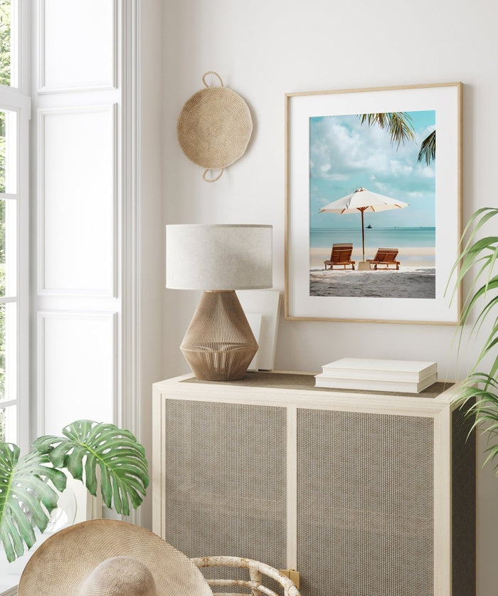 JUSTGOODMOOD Poster Urlaub – Exklusives Baumwoll-Canvas