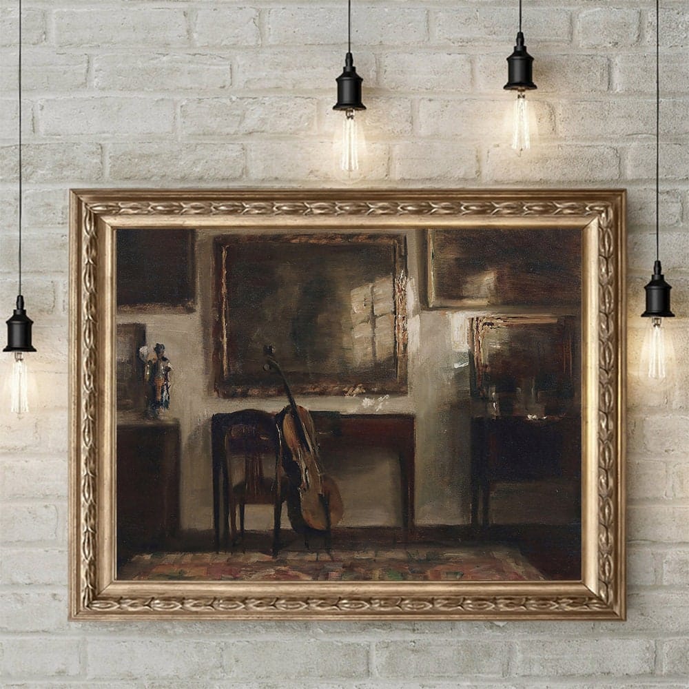 Poster Vintage Galerie Wand Kunst Set Blume Vogel Pfirsisch Klavier 5er Set als Deko Print ohne Rahmen - justgoodmood