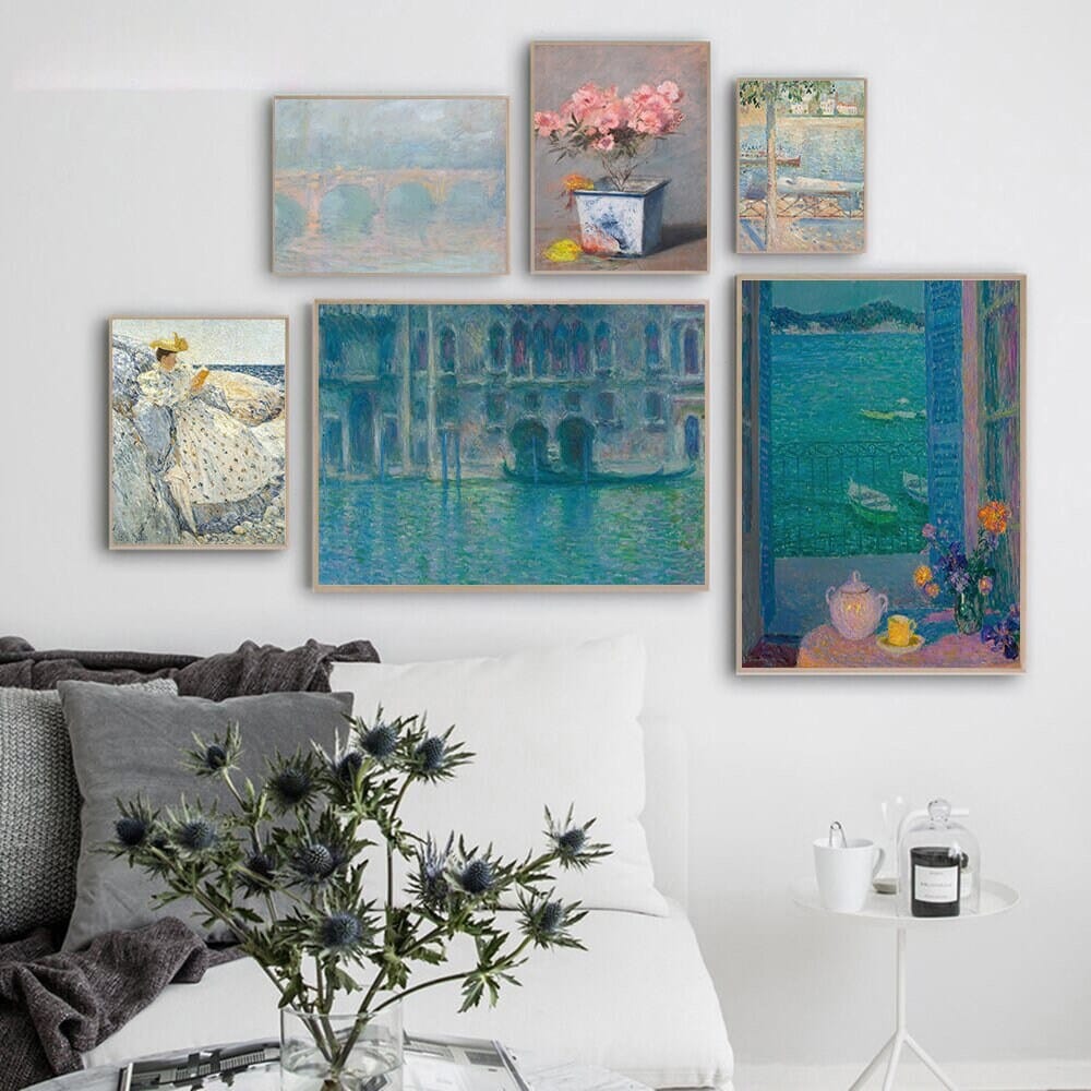 Poster Vintage Venedig Brücke und frau im Kleid als Deko Print ohne Rahmen - justgoodmood