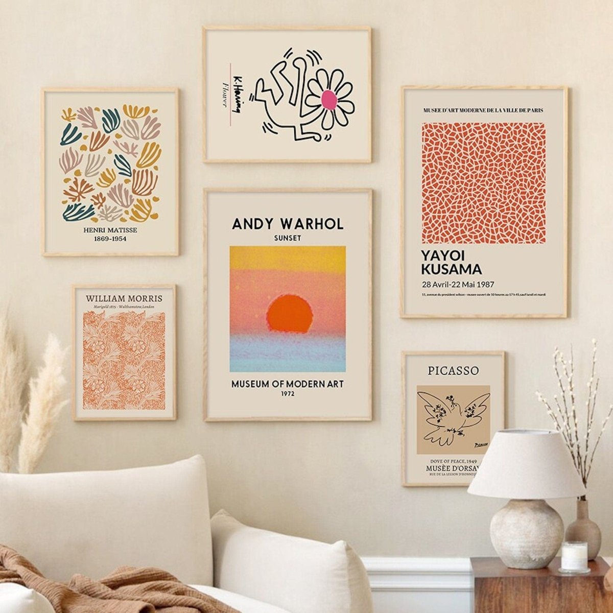 Poster William Morris Picasso und Andy Warhol als Deko Print ohne Rahmen - justgoodmood