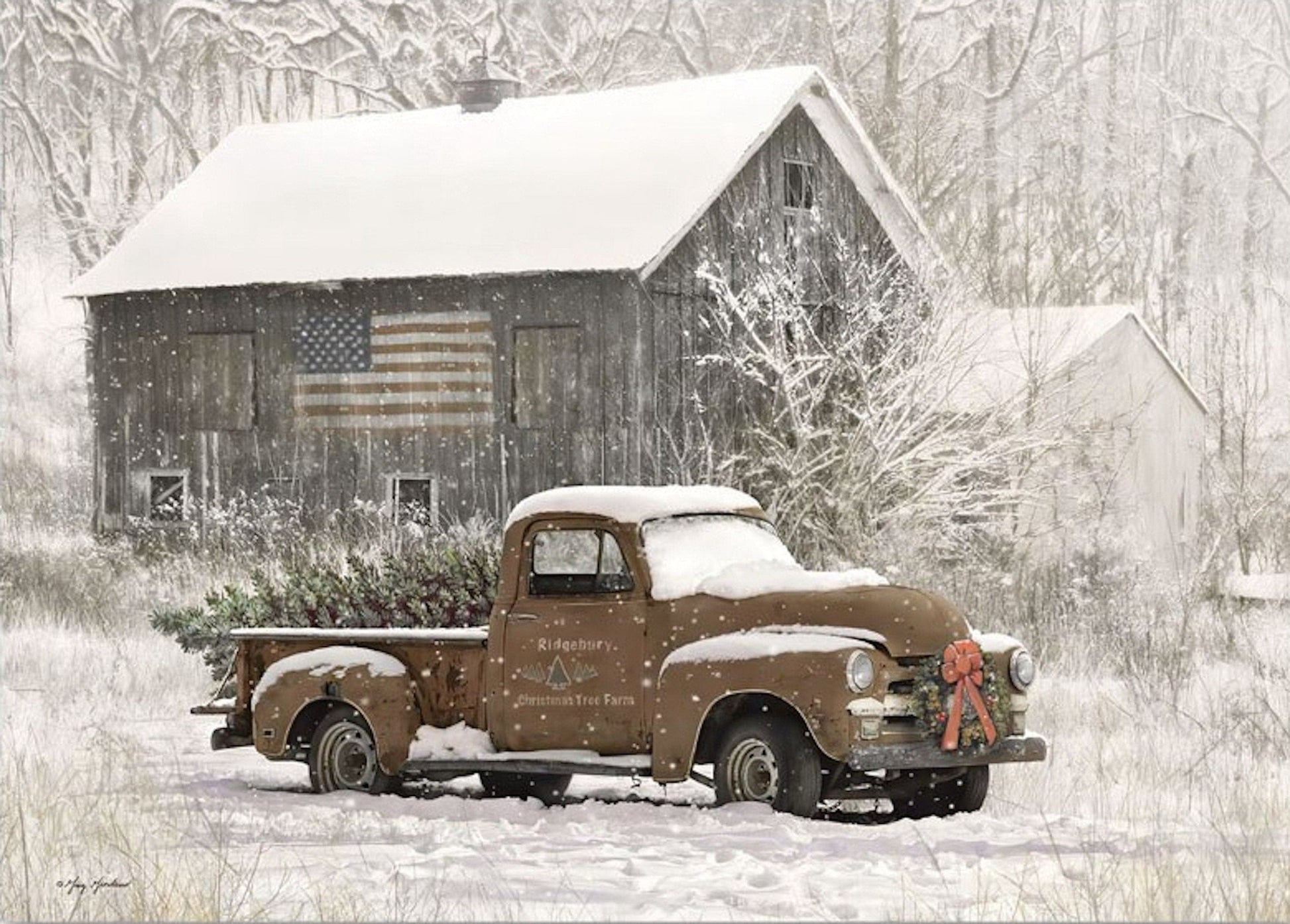 Poster Winter Holz Hütte im Schnee Rentier Tannenzapfen | Bilder Wohnzimmer | Wandbilder Schlafzimmer | Deko Print ohne Rahmen | Bilder Set - justgoodmood