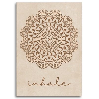 Poster Yoga Einatmen Ausatmen Mandala I Wohnzimmer Bilder I Schlafzimmer Bilder I Wand Deko Print I ohne Rahmen - justgoodmood