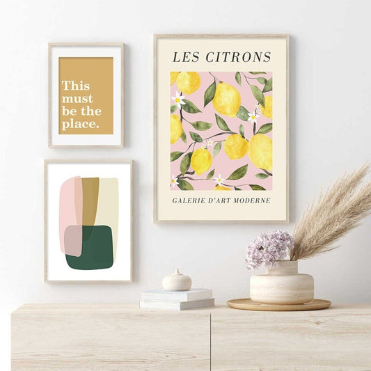 Poster Zirtronen Garten und Schmetterling als Deko Print ohne Rahmen - justgoodmood