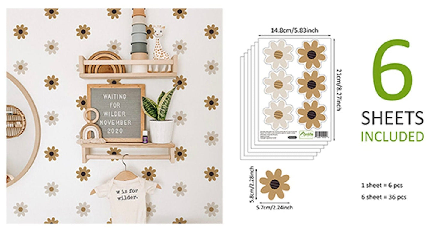 Sticker Kinderzimmer Wandaufkleber Boho Blume I Wand Deko I Wandtattoos I Babyzimmer Wand Deko I Sticker Set - justgoodmood