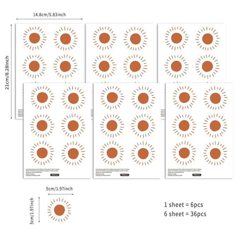 Sticker Kinderzimmer Wandaufkleber Boho Stil I Wand Deko I Wandtattoos I Babyzimmer Wand Deko I Sticker Set I 36 Stück - justgoodmood