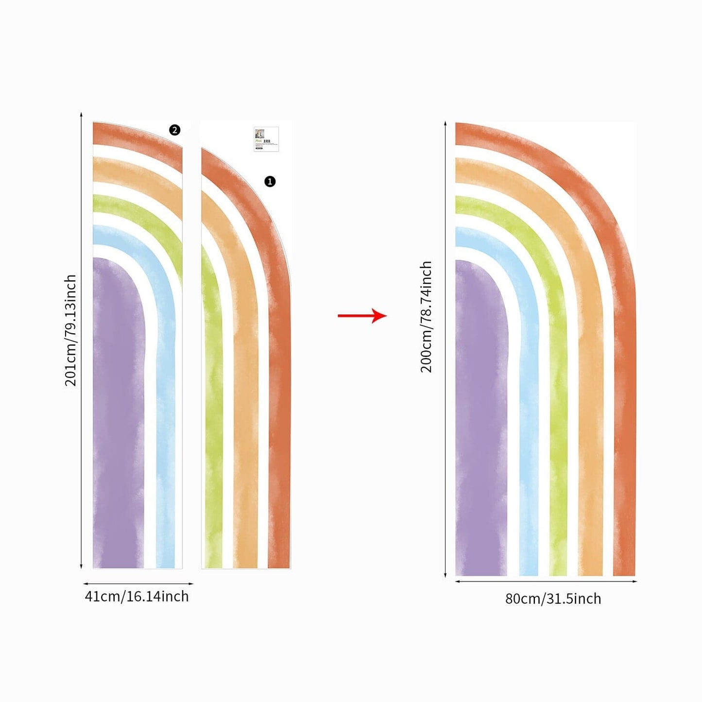 Sticker Kinderzimmer Wandaufkleber Regenbogen Bunte Farben I Wand Deko I Wandtattoos I Babyzimmer Wand Deko I Wandbild Tapete I Wasserdicht - justgoodmood